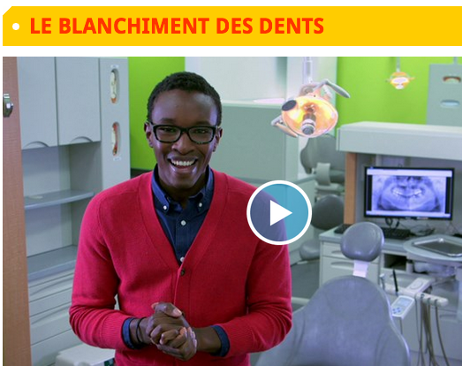 Reportage de Télé-Québec sur le blanchiment des dents; options, risques, avantages et désavantages. 