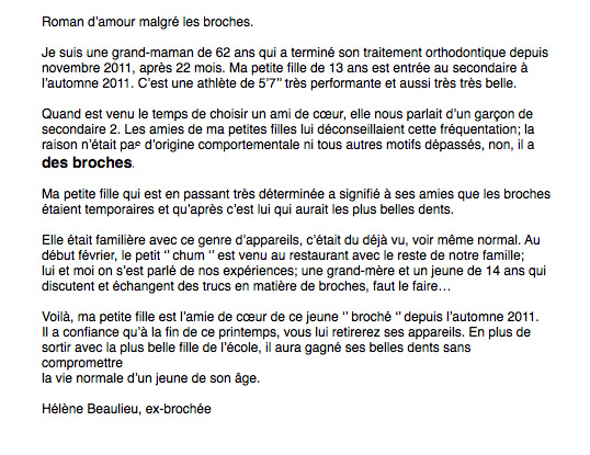 histoire d'amour en orthodontie 