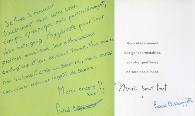 Remerciement d'un patient adulte suite à un traitement d'orthodontie chez les orthodontiste Lemay à Sherbrooke.
